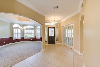 Inviting entry with views of the home office and f