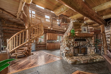 View from living room into kitchen