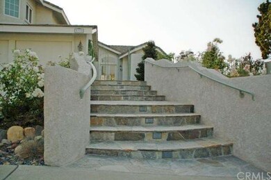 Renovated slate stone entry with low voltage light