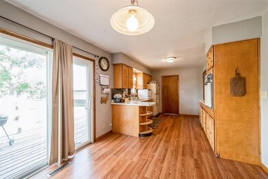 Newer flooring in the dining and kitchen areas