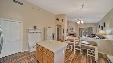 kitchen/island/eating area