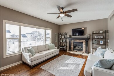 living room with fireplace