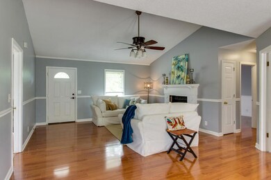 Opposite View of Living Room with Vaulted ceiling