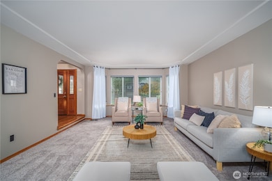 Enjoy the front-facing picture windows and the elegant recessed ceiling.