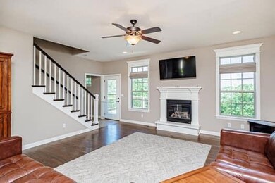 Fireplace and Stairs on Main