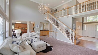 Bright 2 story great room and an open floor plan.