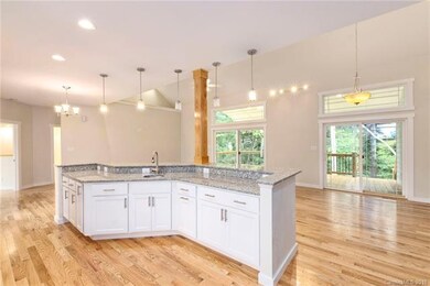 Pendant lights over island