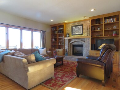 The kitchen and dinette flow into the main level f