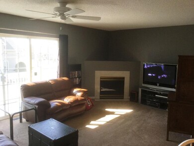 Corner, ceramic-tiled surround, gas fireplace!