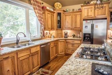 Beautiful kitchen with  view of creek
