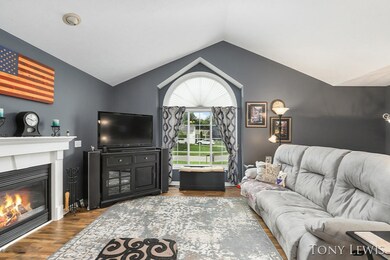 Great room with vaulted ceilings