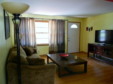 Living room view from dining area