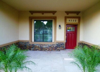 Front Porch with Travertine