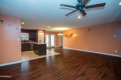 Living room opens to the kitchen