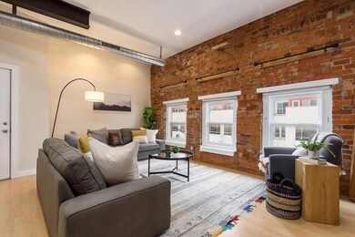 Exposed brick with windows