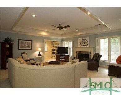 Living Room. Living room with tray ceilings, firep