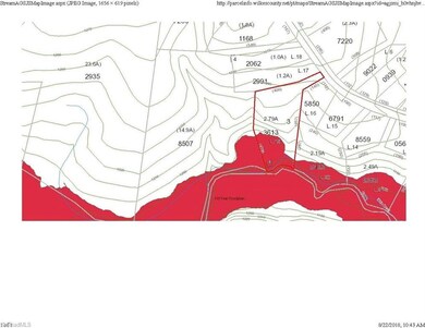 Flood zone in red