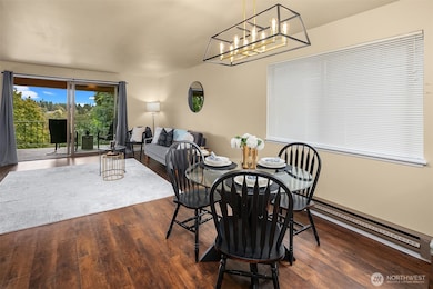 Bright, open living and dining rooms.