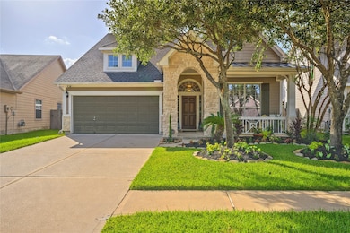 Tile and Wood Flooring throughout except for Carpet in the Bedrooms and Flex space.  Plantation Shutters too!  This has a COVERED PATIO with a huge backyard and mature trees. Plenty of space for outdoor kitchen and pool. The neighborhood amenities include pool and clubhouse, playground, outdoor exercise equipment, dog park, and walkways around the lakes. Convenient to 249, 99, and Beltway 8. Tomball ISD!