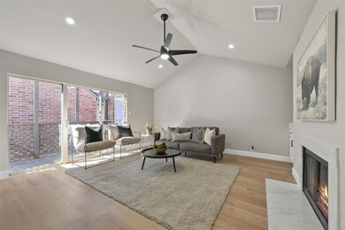 The front door delivers guests into this light & a