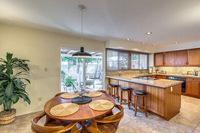 Open dining and kitchen