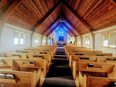 Beautiful wood cathedral ceiling.
