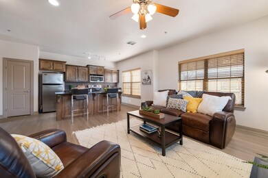 Open concept kitchen and living