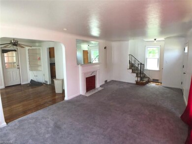 Huge living room with fireplace