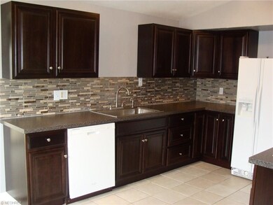 new kitchen cabinets, countertops, glass backsplas
