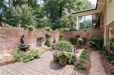 The bricked patio adjacent to the great room on th