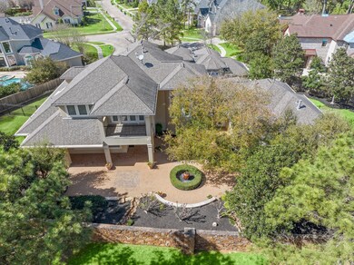 Stunning aerial view of a spacious, private courty