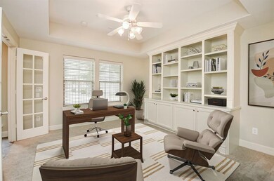 This photo showcases a bright, inviting home offic