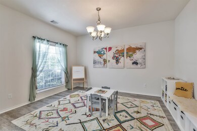 Formal dining room being used as playroom