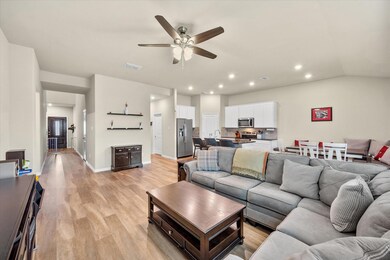 This huge sectional fits easily into the spacious 