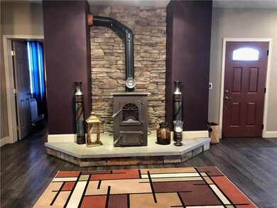 Coal stove in Living Room.