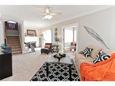 Living room with fireplace