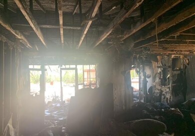 Looking through front window.
