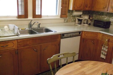 Kitchen with birch cabinets