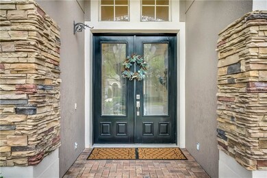 Beautiful glass panes in double front door