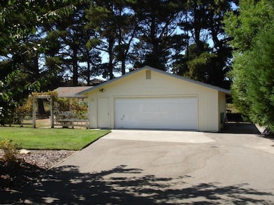 Large garage with RV parking.