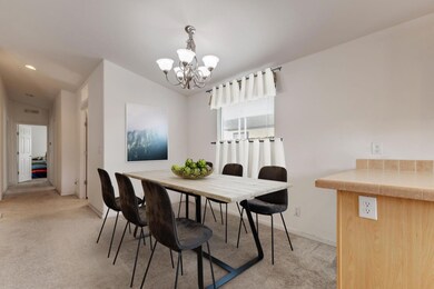 Dining area can seat six lots of natural light