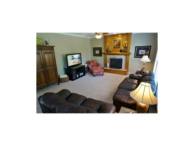 Open floorplan with gas fireplace.