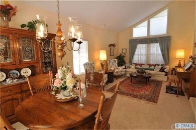 Open living room with vaulted ceilings