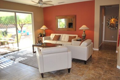 Great room w/ sliders to patio