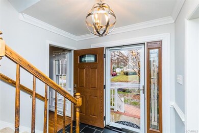 Slate entryway-new door and light fixtures