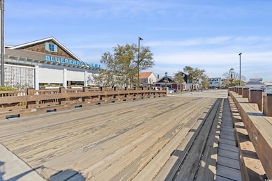 Wooden terrace with a residential view