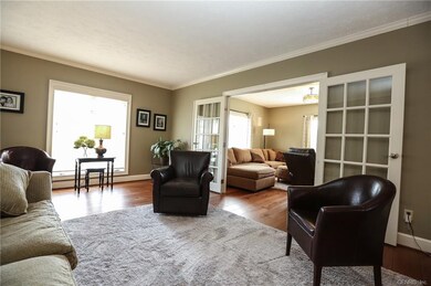Living Room with media room to the right