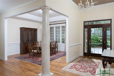 Lovely foyer entrance with beveled glass and gorge