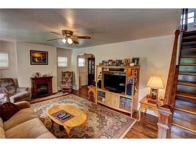 Living Room. The original hardwood floors have bee