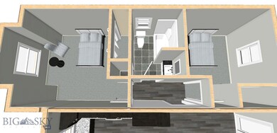 Spare/Guest Bedrooms and Bathroom Rendering